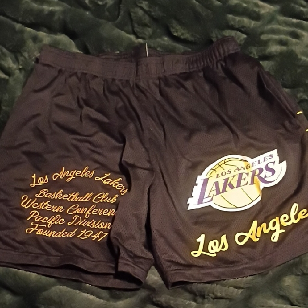 Los Angeles Lakers Black Athletic Shorts